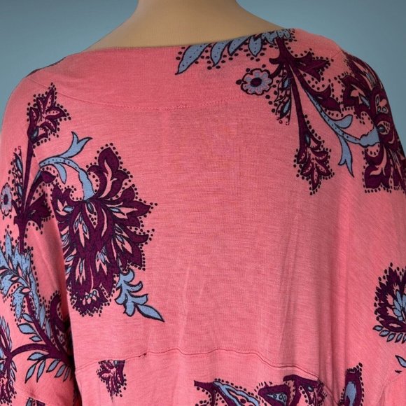Free People Women Maui Wowie Blouse Tops Size XS Oversize Floral Flutter Sleeves - Picture 16 of 16